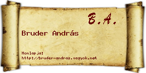 Bruder András névjegykártya
